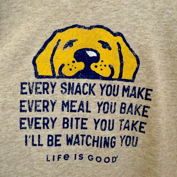 Life is Good Long Sleeve Graphic Tee Men’s Large Funny Dog - Picture 2 of 10